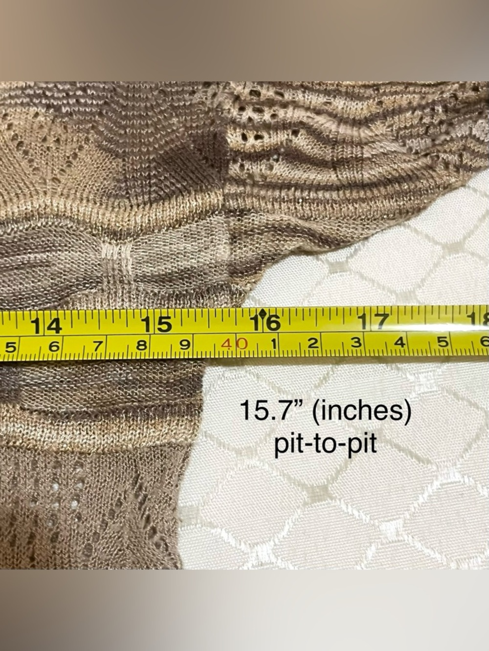 🛍️ $5 ADD-ON | Y2K Suzy Shier Beige-tan Unique Pattern Lightweight Sweater - Picture 5 of 13
